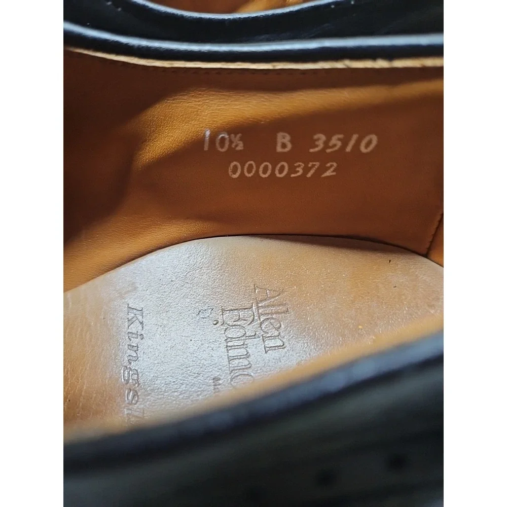 Allen Edmonds 10.5 Kingsley Black‎ Leather Oxford Lace Up Loafer Career #448